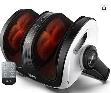 Photo 1 of Foot Massager Machine with Heat, Gifts for Men and Women, RENPHO Shiatsu Foot and Calf Massager with Remote, Offer Deep Kneading Rolling Ankle, Leg Massage, Fits Up to US Men Feet Size 14
