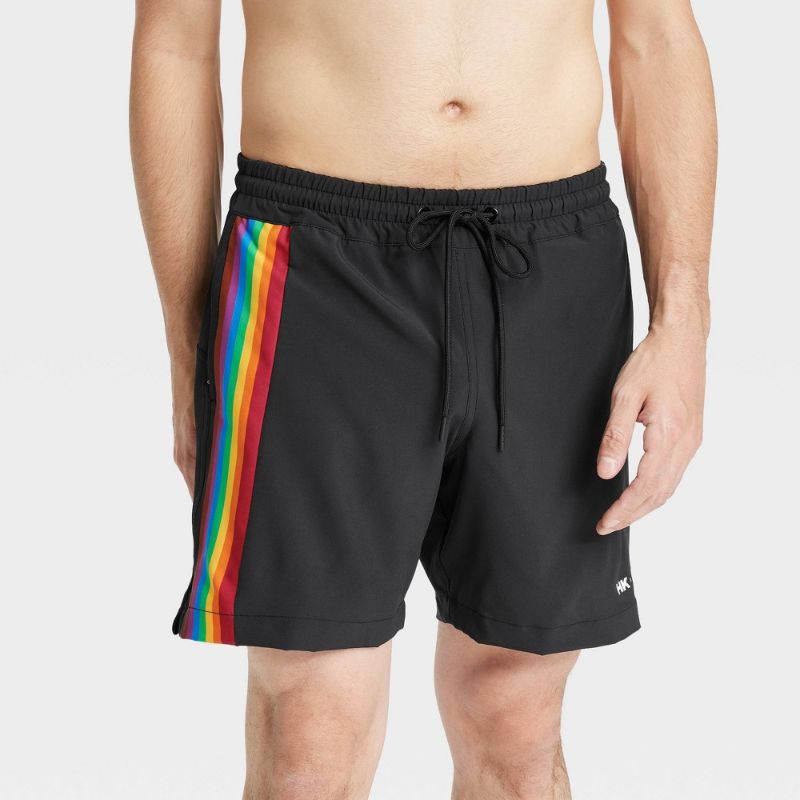 Photo 1 of Pride Adult Huankind Swi Trunks - Rainbow Striped
SIZE-M