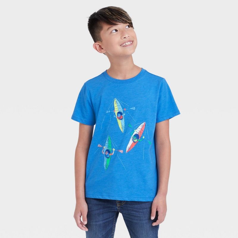 Photo 2 of 3 ITEMS)Boy' Hort Leeve Gaming Conole Graphic T-hirt - Cat & Jack™ SIZE XS & 
Boys' Kayaking Graphic Short Seeve T-Shirt - Cat & Jack™
SIZE,S