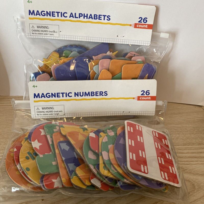 Photo 1 of 4 ITEMS) 4 PACK S Magnetic Alphabet & Numbers. 26 Each. 3 Inches. Classroom Homeschooling. New
