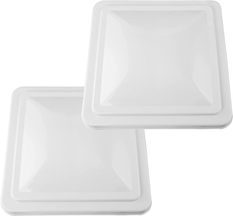 Photo 1 of 2 Pack 14" Universal Roof Vent Cover Vent Lid Replacement for RV, Trailer, Camper, Motorhome Roof Vent Cover White
