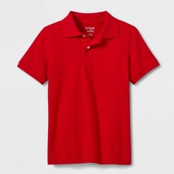 Photo 1 of size:s - Boys' Stain Release Short Sleeve Uniform Polo Shirt - Cat & Jack™ Red

