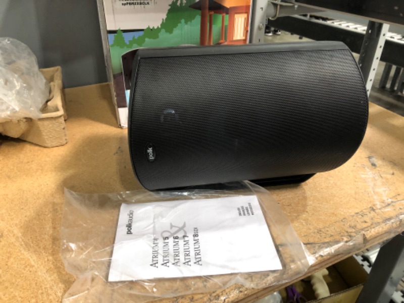 Photo 3 of INCOMPLETE Polk Audio Atrium 8 SDI Flagship Outdoor All-Weather Speaker (Black) - Use as Single Unit or Stereo Pair | Powerful Bass & Broad Sound Coverage
**MISSING HARDWARE AND CABLES TO PLUG IN, SPEAKER ONLY**