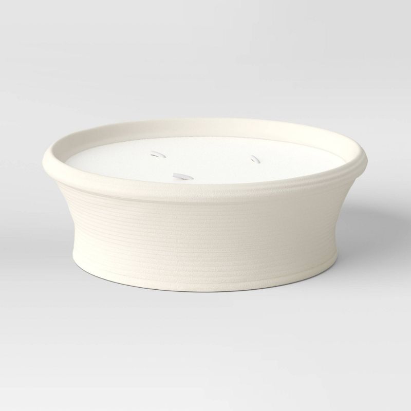 Photo 1 of 29oz Ceramic Ribbed Chalk with Abrasive Glaze 3-Wick Jar Candle Citronella - Threshold™ Designed with Studio McGee
