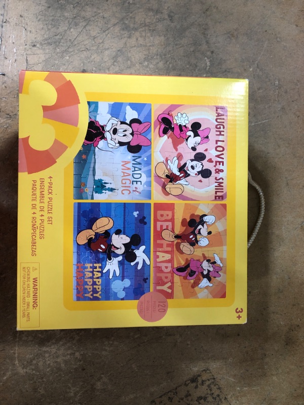 Photo 2 of Disney Mickey & Minnie Mouse Jigsaw Puzzle Set 4pk 120pc

