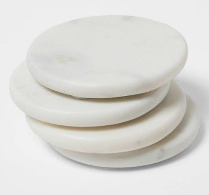 Photo 1 of 4pk Marble Coasters White - Threshold™

