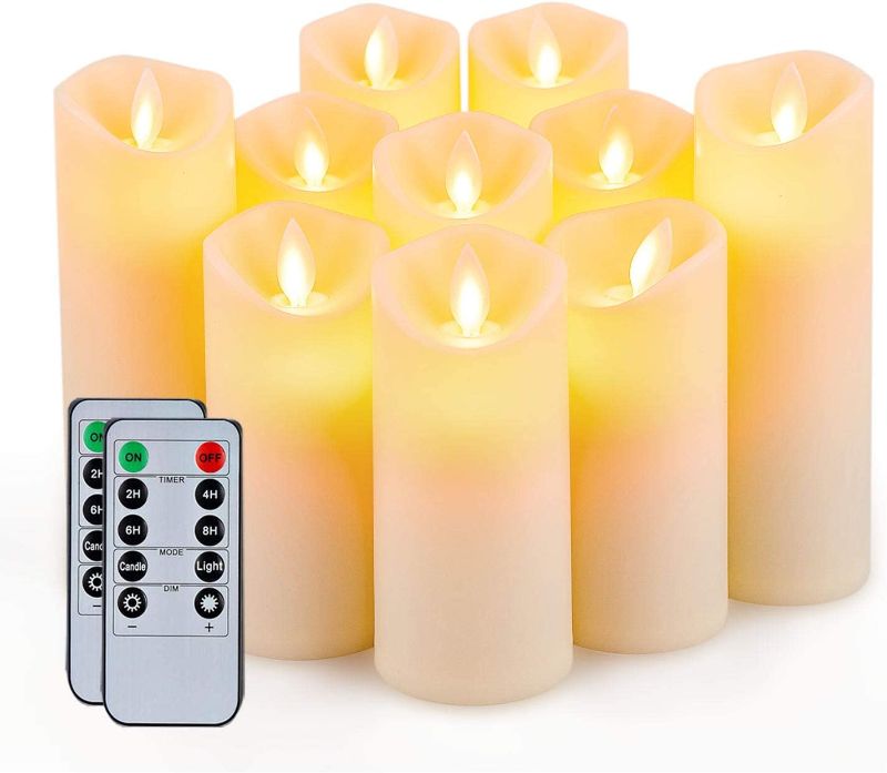 Photo 1 of 

5plots 10 PCS Flickering Flameless Candles, Moving Flame, Battery Operated LED Pillar Candles with Timers and Remote Control, Made of Wax-Like Frosted Plastic, Won’t Melt, Ivory

