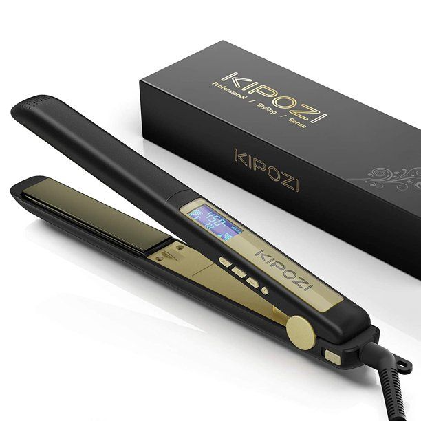 Photo 1 of KIPOZI Professional Styling Sense Travel Size 1" Titanium Ceramic Flat Iron Hair Straightener, Anti-Static Technology, SILVER