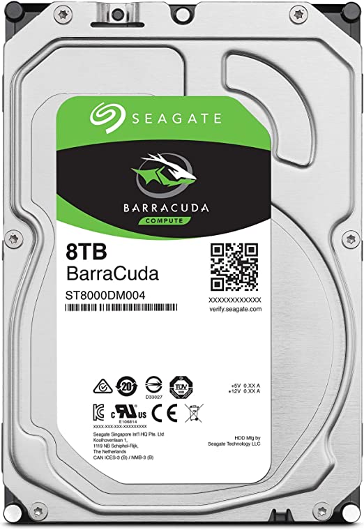 Photo 1 of Seagate BarraCuda 8TB Internal Hard Drive HDD – 3.5 Inch Sata 6 Gb/s 5400 RPM 256MB Cache for Computer Desktop PC – Frustration Free Packaging (ST8000DM004)