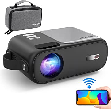 Photo 1 of HORLAT Mini Projector for iPhone Video Projector WiFi Projector for Home Theater Movie with Carrying Bag, Portable Projector for Kids Adults Gift (Black) TESTED AND FUNCTIONS .... DOES NOT COME WITH CASE