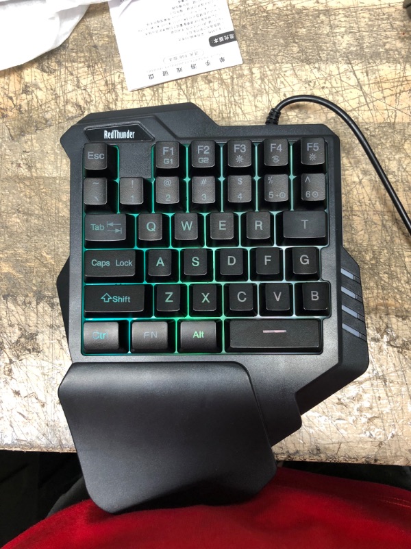 Photo 2 of RedThunder One Handed Gaming Keyboard RGB Backlit 35 Keys Portable Mini Gaming Keypad Ergonomic Game Controller for PC Gamer