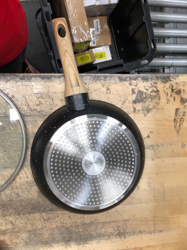 Photo 1 of 10 Inch Frying Pan with Lid, Nonstick Frying Pan with Lid, Frying Pan with 100% APEO & PFOA-Free Stone-Derived Non-Stick Coating, Nonstick Granite Skillets, Induction Compatible