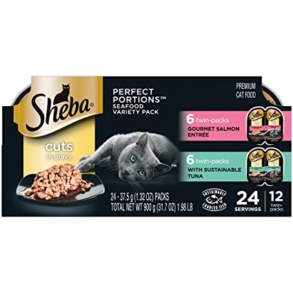 Photo 1 of 2-BOXES *** Sheba Wet Food Perfect Portions Wet Cat Food Cuts in Gravy Gourmet Salmon Entree & Signature Tuna Entree 24 Variety Pack
BEST BY 04/14/2024