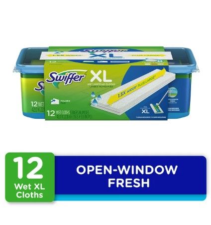 Photo 1 of 2 Pack  Swiffer Sweeper XL Wet Pad Refills, Open Window Fresh, 12 Ct each