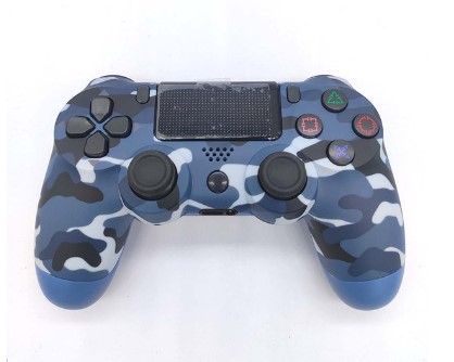 Photo 1 of Camouflage blue Wireless Controller for PS4 Game Controller Gamepad Compatible with PC/PS4/Slim Console Remote Controller with Touch Panel/Dual Vibration/USB charging cable
