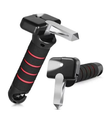 Photo 1 of 2 Pieces 4 in 1 Car Assist Handle Auto Cane Portable Elderly Vehicle Support Handle with LED Flashlight Seatbelt Cutter Window Breaker Standing Mobility Aid for Car
