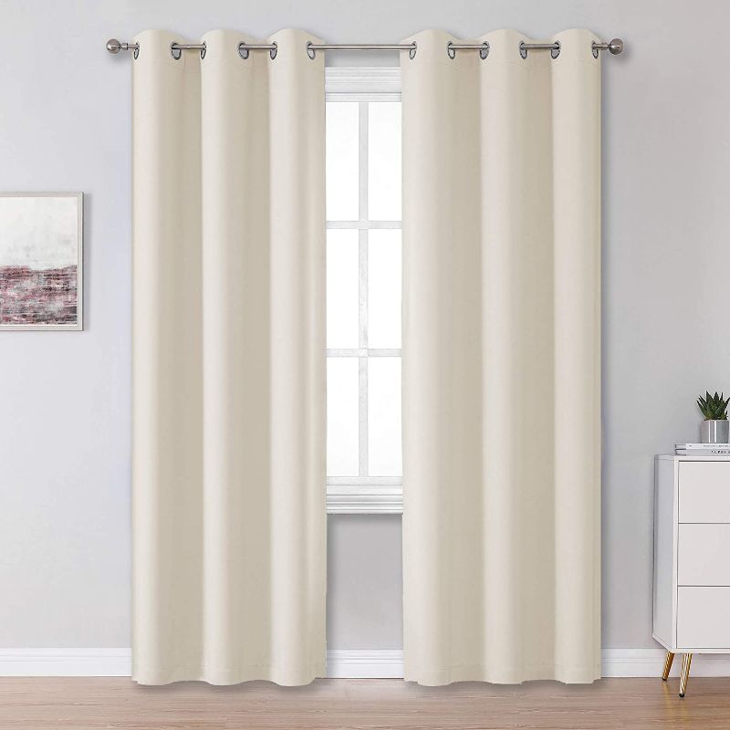 Photo 1 of **Size: 8ft x 4ft*** 2 Pack of Blackout Curtains, White/ Buttercream 