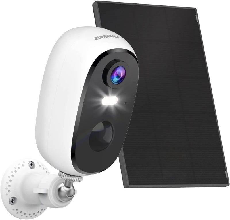 Photo 1 of 2K Solar Powered Outdoor Security Cameras, Outdoor Camera Wireless Color Night Vision, ZUMIMALL Wireless Home Security Cameras/Spotlight & Siren/2.4GWiFi/2 Way Talk/ PIR Detection/Waterproof/Cloud/SD
