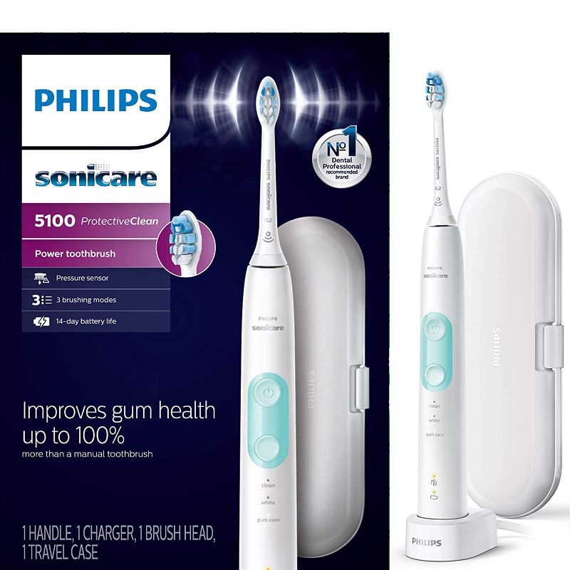 Photo 1 of Philips Sonicare ProtectiveClean 5100 Rechargeable Electric Power Toothbrush, White, HX6857/11
