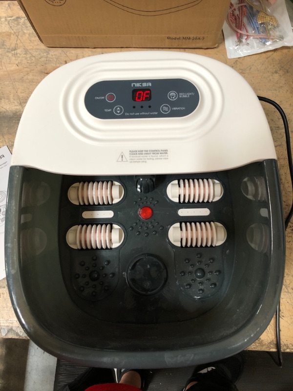 Photo 2 of Foot Spa Bath Massager with Heat, Bubbles, Vibration and Red Light,4 Massage Roller Pedicure Foot Spa Tub for Feet Stress Relief,Foot Soaker with Mini Acupressure Massage Points&Temperature Control
