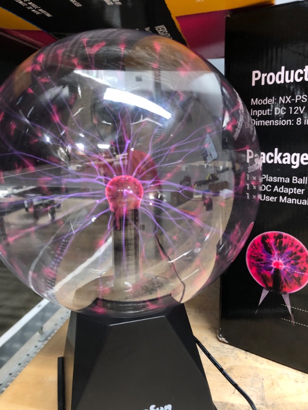 Photo 1 of 8 Inch Plasma Globe Touch & Sound Sensitive Plasma Ball Lamp 