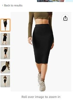 Photo 1 of Floerns Women's Basic Solid Stretch High Waist Bodycon Midi Pencil Skirt xl
