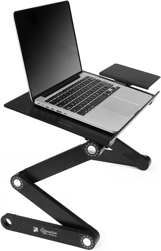 Photo 1 of Executive Office Solutions Portable Adjustable Aluminum Laptop Desk/Stand/Table Vented w/CPU Fans Mouse Pad