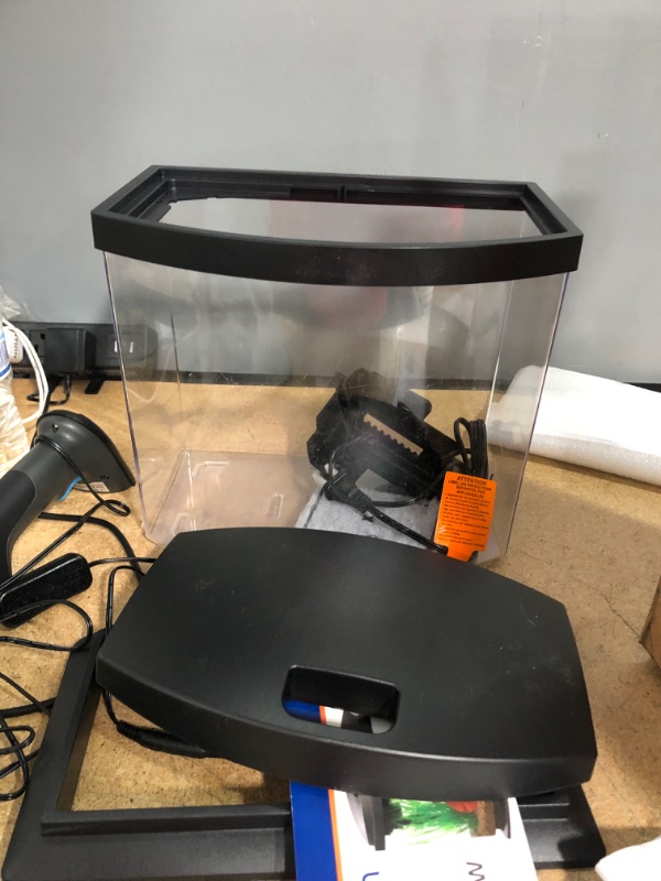Photo 1 of Aqueon LED MiniBow Small Aquarium Fish Tank Kit with SmartClean Technology, Black, 2.5 Gallon