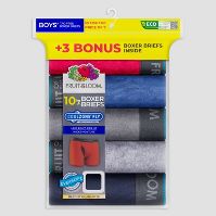 Photo 1 of Fruit of the Loom Boys' 7 + 3 Bonus Pack Assorted Boxer Briefs - Colors May Vary