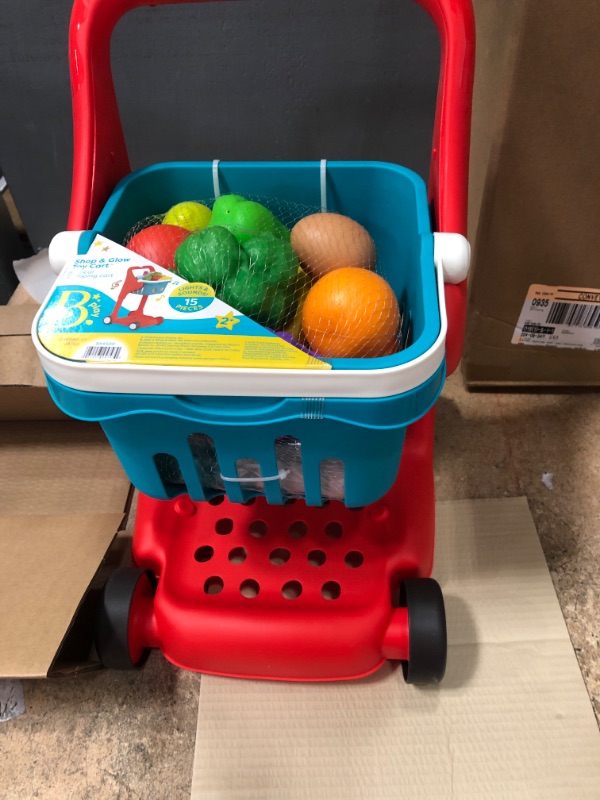 Photo 2 of B. Play - Shopping Cart & Play Food - Shop & Glow Toy Cart