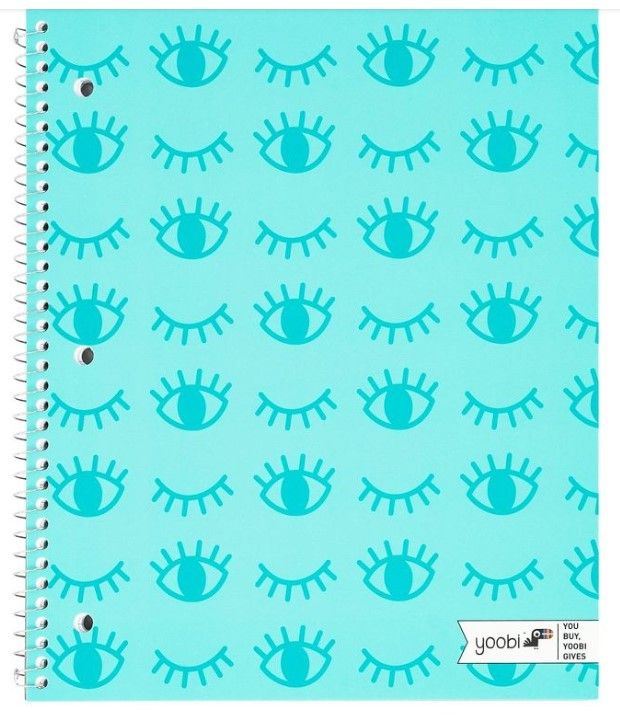 Photo 1 of 1 Subject College Ruled Spiral Notebook Aqua - Yoobi™

