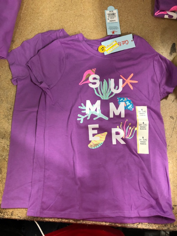 Photo 1 of bundle of 2 purple small cat & jack shirts size small 