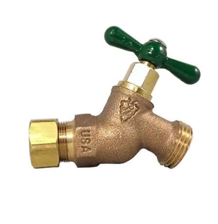 Photo 1 of Arrowhead Brass
1/2 in. Compression x 3/4 in. Male Hose Thread No-Kink Hose Bibb with Lead-Free Copper