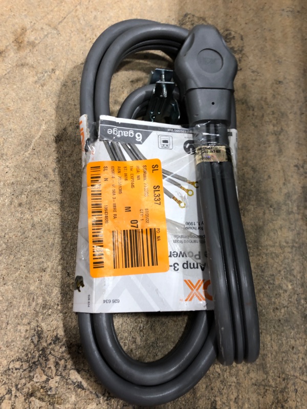 Photo 1 of 6 ft. 50 Amp 3-Prong Range Power Cord
