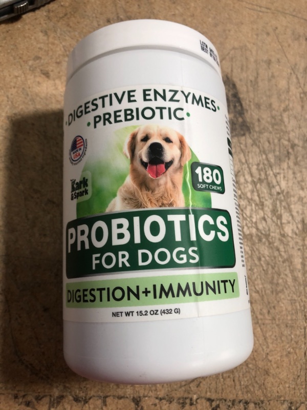 Photo 2 of **EXPIRES FEB2024** Dog Probiotics Chews - Gas, Diarrhea, Allergy, Constipation, Upset Stomach Relief, with Digestive Enzymes + Prebiotics - Chewable Fiber Supplement - Improve Digestion, Immunity - Made in USA
