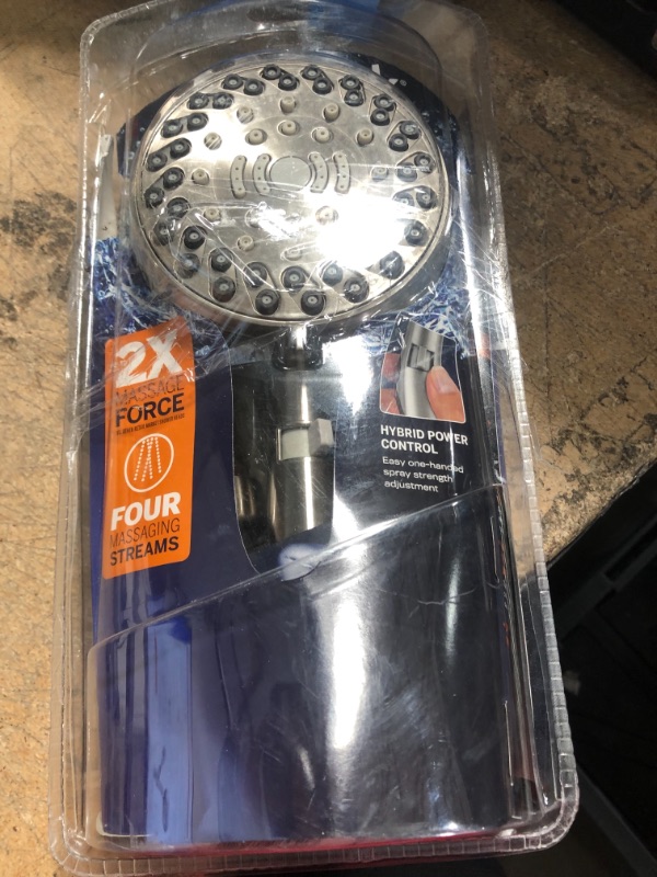 Photo 3 of 6-Spray Patterns 4.5 in. Single Wall Mount Adjustable Handheld Shower Head in Brushed Nickel
