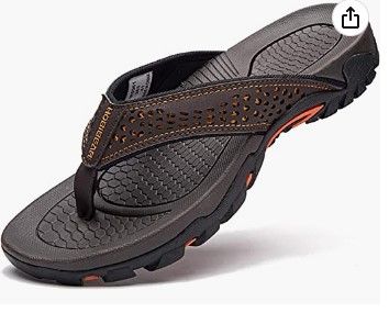 Photo 1 of GUBARUN Mens Sport Flip Flops Comfort Casual Thong Sandals Outdoor Brown (Size Not Printed)