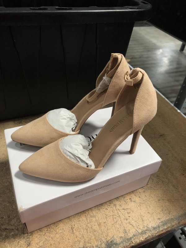 Photo 2 of DREAM PAIRS Women's Lowpointed Low Heel Dress Pump Shoes Nude Suede Size 6 