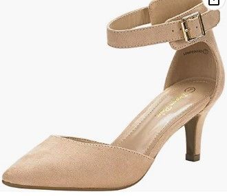 Photo 1 of DREAM PAIRS Women's Lowpointed Low Heel Dress Pump Shoes Nude Suede Size 6 