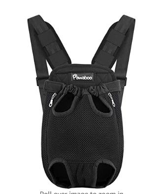 Photo 1 of Pawaboo Pet Carrier Backpack, Adjustable Pet Front Cat Dog Carrier Backpack Travel Bag, Legs Out, Easy-Fit for Traveling Hiking Camping for Small Medium Dogs Cats Puppies Black 