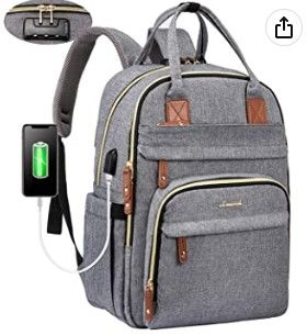 Photo 1 of LOVEVOOK Laptop Backpack for Women & Men Unisex Travel Anti-Theft Bag Business Computer Backpacks Purse College School Student Bookbag, Casual Hiking Daypack with Lock, 15.6 Inch, Grey