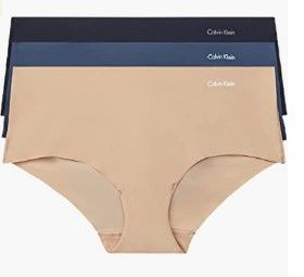 Photo 1 of Calvin Klein Women's Invisibles Seamless Hipster Panties, Multipack Nude Navy Black Size Large 