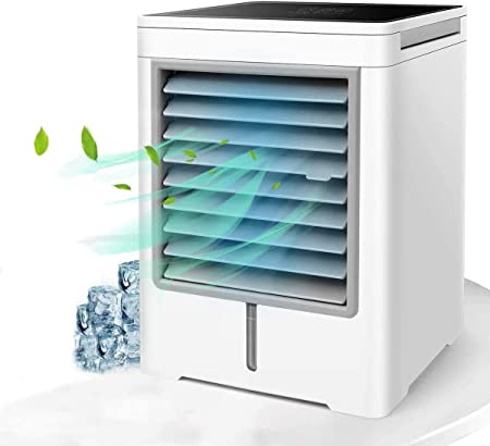 Photo 1 of Portable Air Conditioner, Mini Evaporative Air Cooler, Personal Air Conditioner Misting Fan with 3 Wind Speeds Touch Screen Small Desktop Cooling Fan for Home, Bedroom, Office, Dorm, Car, Camping Tent
