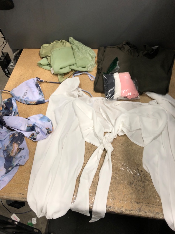 Photo 1 of Assorted Amazon Clothing Accessories, Size: S, M, L, XL, Blouse Tops, Bikini and Underwear 5 pack 

