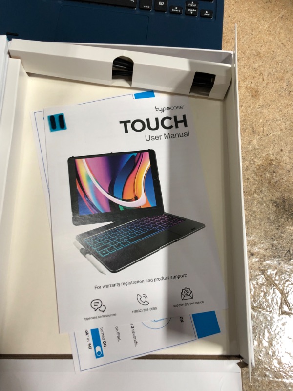 Photo 3 of typecase Touch Case with Keyboard for iPad 9th Generation (10.2", 2021), Multi-Touch Trackpad, 10 Color Backlight, 360° Rotatable, Thin & Light for iPad 8th Gen (2020), 7th Gen (2019), Air 3, Pro 10.5
