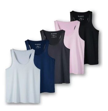 Photo 1 of 5-Pack Women's Racerback Tank Top Dry-Fit Athletic Performance Yoga Activewear (Available in Plus Size)
