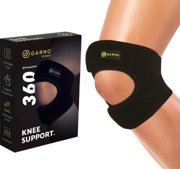 Photo 1 of GARNO Knee Brace Plus Size, Dual Patella Tendon Support Strap, Adjustable Neoprene Stabilizer for Meniscus Tear, Arthritis, Tendonitis, MCL, ACL, Pain Relief, Recovery, Running, Men & Women; XL /2XL