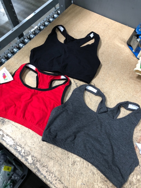 Photo 2 of Fruit of the Loom Women's Built Up Tank Style Sports Bra SIZE 34 3 PACK