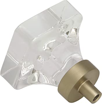 Photo 1 of Amerock | Cabinet Knob | Clear/Golden Champagne | 1-3/8 inch (35 mm) Length | Glacio | 8 Pack | Drawer Knob | Cabinet Hardware 