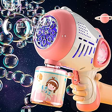 Photo 1 of Bennol Bubble Gun, 8 Holes Bubble Machine with Rich Bubbles, Bubble Guns for Girls Kids with 360°Leak-Proof Design, Ergonomic Grip, Automatic Bubble Gun for Toddlers Children Backyard Outdoor Camping